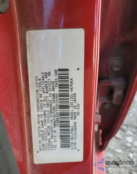 2003 Toyota Corolla Ce z USA, uszkodzony, nr VIN JTDBR32E732010395